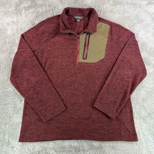 Eddie Bauer Cloud Layer Mens Large First Ascent Red Fleece Shirt 1/4 Quarter Zip